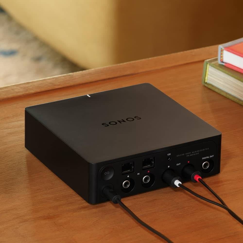Port's rear panel features RCA left/right inputs and outputs, digital optical output, and more